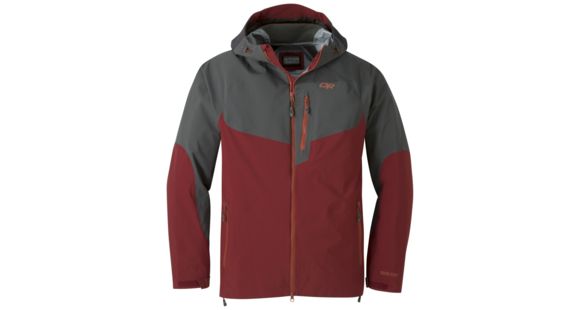 Outdoor Research Hemispheres Jacket - Men's, Firebrick/Storm, Large, 2680731416008