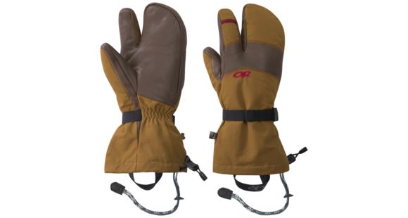 Outdoor Research Highcamp 3-Finger Gloves - Men's, Ochre/Carob, Extra Large, 2680551319009