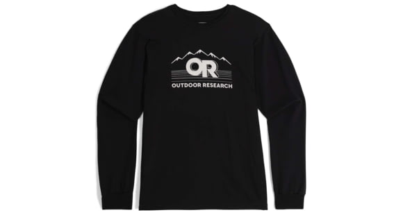 Outdoor Research OR Advocate Long Sleeve Tee, Black/White, Extra Large, 3005170114009