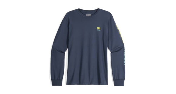 Outdoor Research OR Lockup Chest Logo Long Sleeve Tee, Naval Blue/Sulphur, Extra Large, 3002252416009
