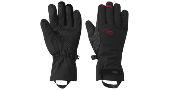 Outdoor Research Ouray Ice Gloves - Women's, Black/Tomato, Small, 2680511318006