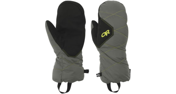 Outdoor Research Phosphor Mitts, Pewter/Lemongrass, Extra Small, 2433550054005