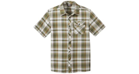 Outdoor Research Pale Ale Short Sleeve Shirt - Men's, Seaweed Large Plaid, Small, 2646121519006