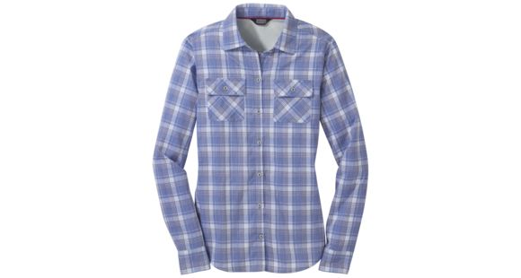 Outdoor Research Passage Long Sleeve Shirt - Women's, Hydrangea Plaid, Extra Large, 2692631509009
