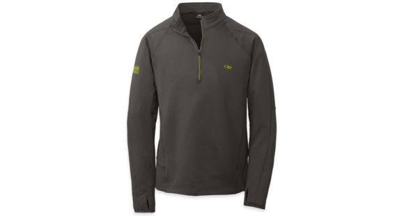 Outdoor Research Radiant LT Zip Top - Men's-Charcoal/Lemongrass-Medium, 241451