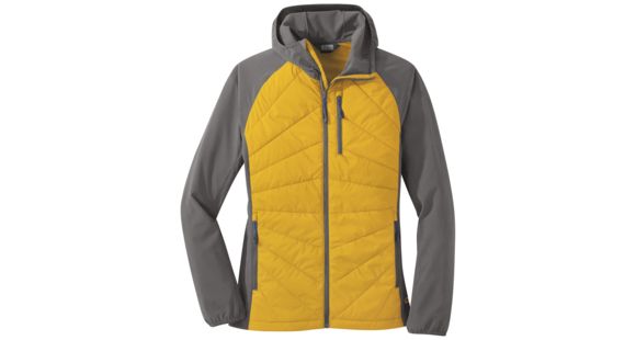 Outdoor Research Refuge Hybrid Hooded Jacket - Women's, Solaria/Pewter, Extra Small, 2691981468005