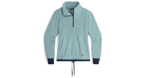 Outdoor Research Trail Mix Quarter Zip Pullover - Women's, Sage/Naval Blue, Large, 3001392614008