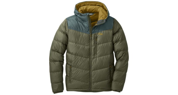 Outdoor Research Transcendent Down Hoodie - Men's, Fatigue/Fir, Extra Large, 2680841915009