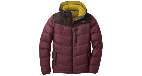 Outdoor Research Transcendent Down Hoody - Men's, Raisin/Dark Roast, Large, 2680841612008