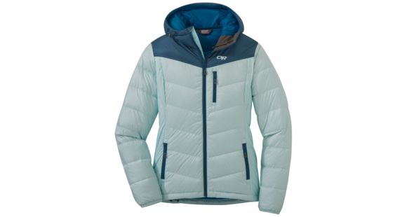 Outdoor Research Transcendent Down Hoody - Women's, Waterfall/Prussian Blue, Medium, 2681051628007