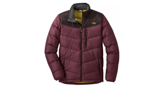 Outdoor Research Transcendent Down Jacket - Mens, Raisin / Dark Roast, Large, 2680851612008