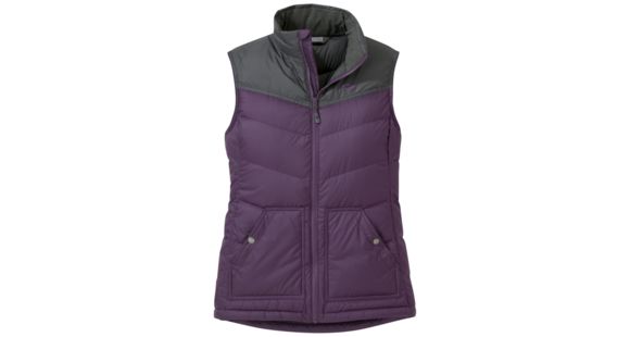 Outdoor Research Transcendent Down Vest - Women's, Pacific Plum/Storm, Extra Small, 2681071395005
