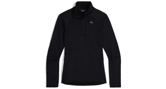 Outdoor Research Vigor Grid Fleece Quarter Zip Hoodie - Women's, Black, Large, 3005230001008