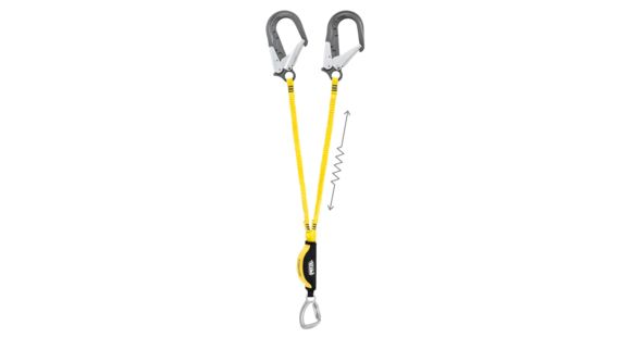 Petzl ABSORBICA-Y 150 MGO double lanyard w/energy absorber, Captive Carabiner, MGO, ANSI, 150cm, 150cm, L64YUM 150