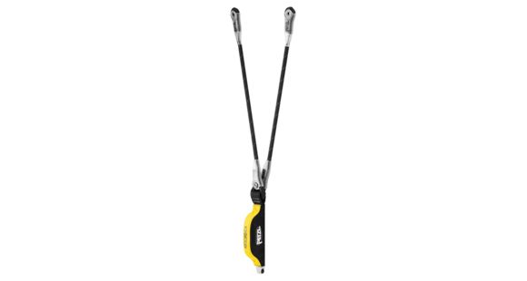 Petzl Absorbica-Y Lanyard w/Energy Absorber, Black/Yellow, 80cm, L012AA00