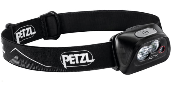 Petzl Actik LED Headlamp, AAA, LR03, Red/White, 350 Lumens, Black, E099FA00