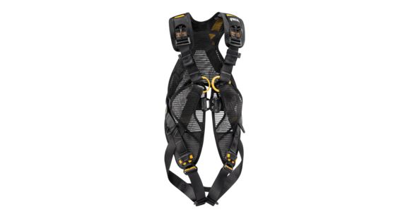 Petzl Full Body Harness, w/ANSI &amp; CSA certifications, Yellow/Black, 26-30in waist C73JFA 0U