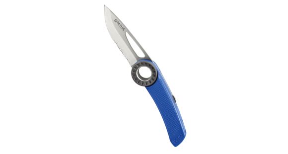 Petzl Nylon Spatha Folding Knife, 2.5in, Nylon, Normal Blade, Blue, S92AB