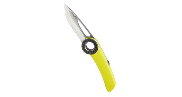 Petzl Nylon Spatha Folding Knife, 2.5in, Nylon, Normal Blade, Yellow, S92AY