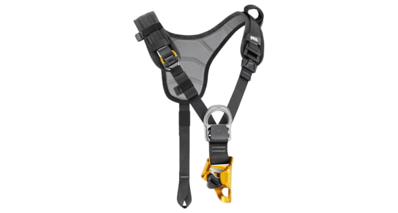 Petzl Top Croll Chest Harness, Black/Yellow, Small, C081BA00