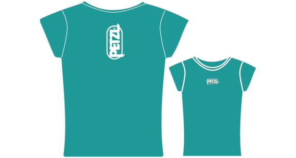Petzl Women's EVE Cotton Logo T-Shirt,Turquoise,Extra Small Z44 XST
