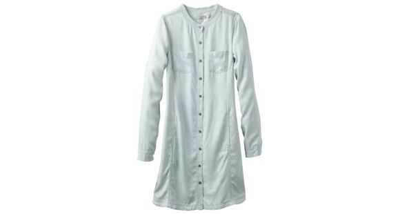 prAna Aliki Shirt Dress Women's, White Wash, Large, W31180402-WTWA-L