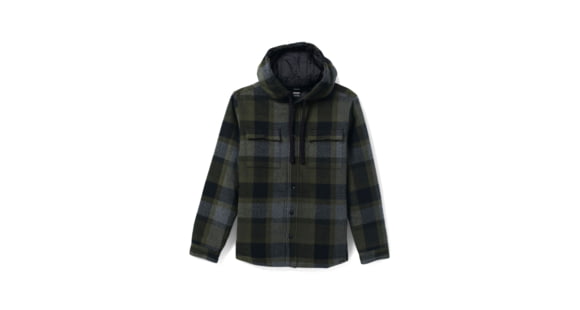 prAna Asgard Hooded Flannel Shirt - Men's, Black, Medium, 1964511-001-ST-M