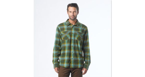 prAna Asylum Long Sleeve Flannel - Men's-Deep Jade-Small