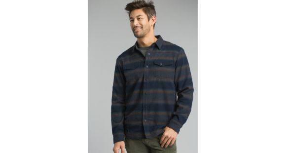 prAna Asylum Long Sleeve Flannel Shirt - Men's, Black Heather, X-Large, M23170385-BKHT-XL