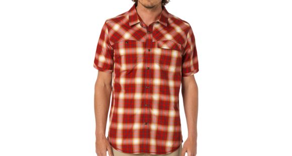 prAna Benson Slim Short Sleeve Shirt - Men's-Crimson-X-Large