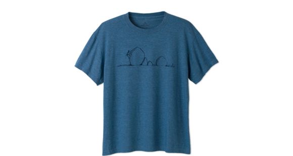 prAna Boulder Heathered Tee - Men's-Aqua Blue-Medium