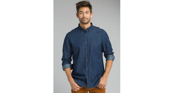 prAna Broderick Long Sleeve Shirt - Men's, Indigo, X-Large, M23170452-IND-XL