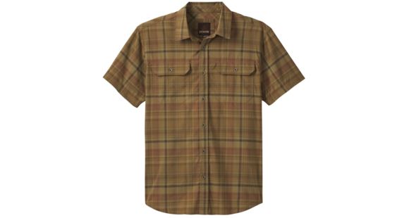 prAna Cayman Plaid Short Sleeve - Men's, Dark Khaki, Small, M11181353-DKKH-S