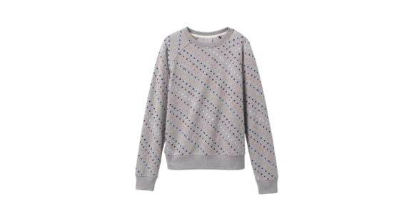 prAna Cozy Up Sweatshirt - Womens, Heather Grey Ditsy Road, Large, 1967291-020-L