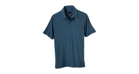 prAna Crosshatch Polo - Men's-Large-Blue Jean