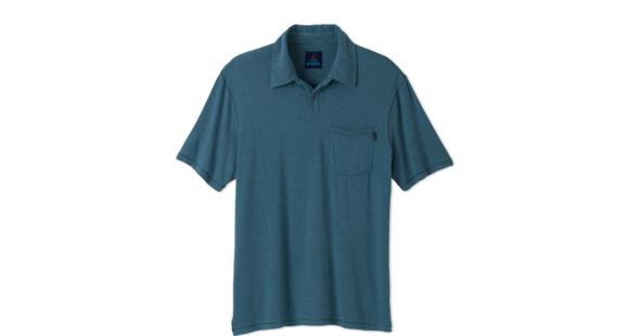 prAna Crosshatch Polo - Men's-Medium-Teal