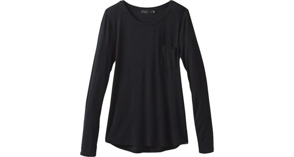 prAna Foundation Long Sleeve Crew Neck Top - Women's, Black, Medium, W21170144-BLK-M