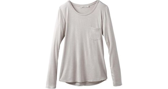prAna Foundation Long Sleeve Crew Neck Top - Women's, Light Grey Heather, Medium, W21170144-LGHT-M