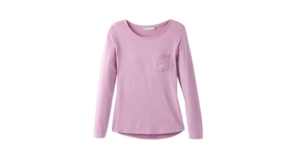 prAna Foundation Long Sleeve Crew Neck Top, Orchid Heather, Large, W21170144 -582-L