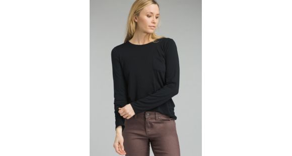 prAna Foundation Long Sleeve Crew Neck Top - Women's, Black, X-Large, W21170144-BLK-XL