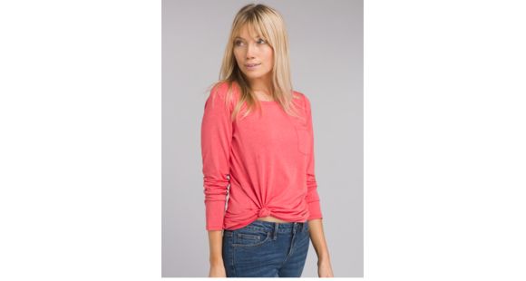 prAna Foundation Long Sleeve Crew Neck Top - Women's, Rhubarb Heather, Large, W21170144-RHHT-L