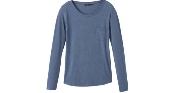 prAna Foundation Long Sleeve Crew - Women's, Nickel Heather, Large, W21170144-NIHT-L