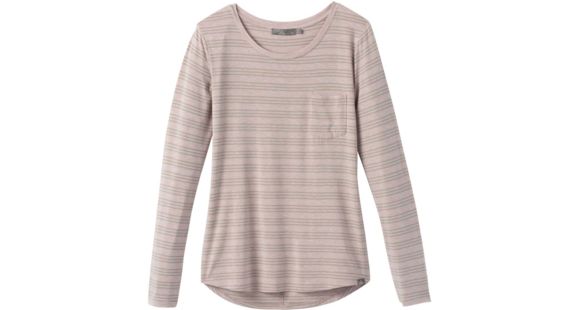 prAna Foundation Long Sleeve Crew - Women's, Sparrow Heather Stripe, Small, W21170144-SWHS-S