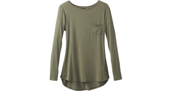 prAna Foundation Long Sleeve Crew Neck Top - Women's, Cargo Green, X-Small, W23170184-CAGR-XS