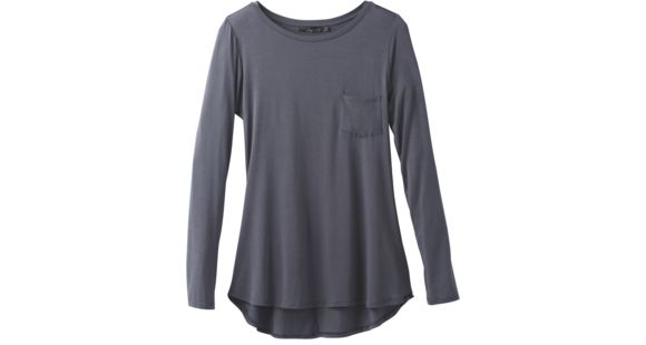 prAna Foundation Long Sleeve Crew Neck Top - Women's, W23170184-COAL-L