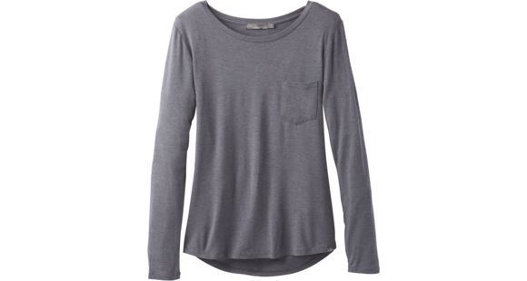 prAna Foundation Long Sleeve Crew Neck Top - Women's, Muted Truffle Heather, Large, W21170144-MTHT-L