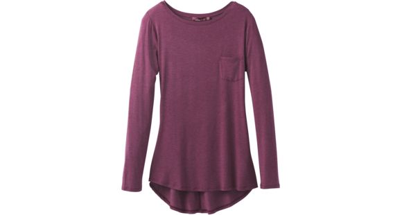 prAna Foundation Long Sleeve Crew Neck Top - Women's, Sangria Heather, Medium, W23170184-SAHT-M