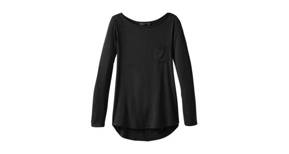 prAna Foundation Long Sleeve Crew Tunic - Women's, Black, X-Small, W23170184-BLK-XS