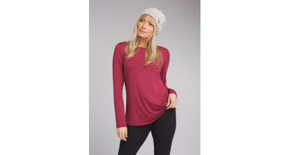 prAna Foundation Long Sleeve Crew Tunic - Women's, Crushed Cran Heather, X-Small, W23170184-CRHT-XS