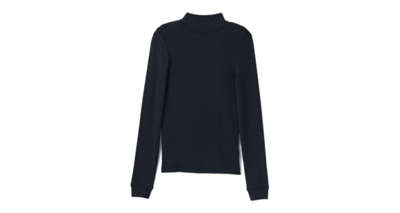 prAna Foundation Rib Mock Neck - Women's, Extra Small, Black Heather, 1967251-001-XS